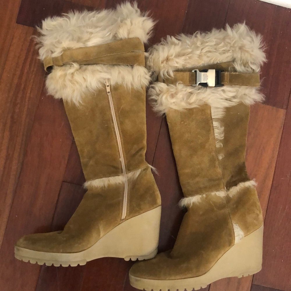 Coach suede and faux fur boots - size 7